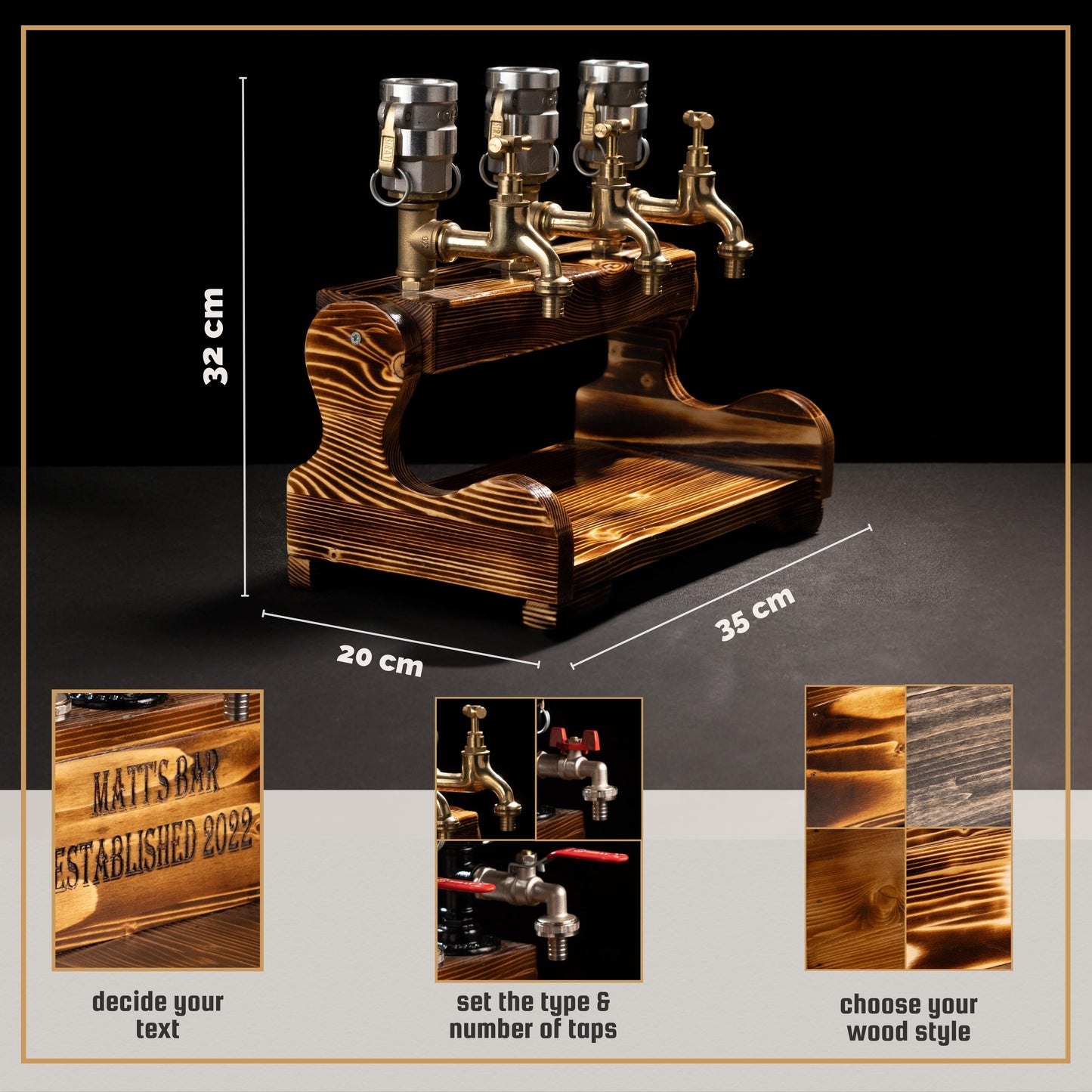 vintage beer taps: "Vintage beer taps adding a classic touch."