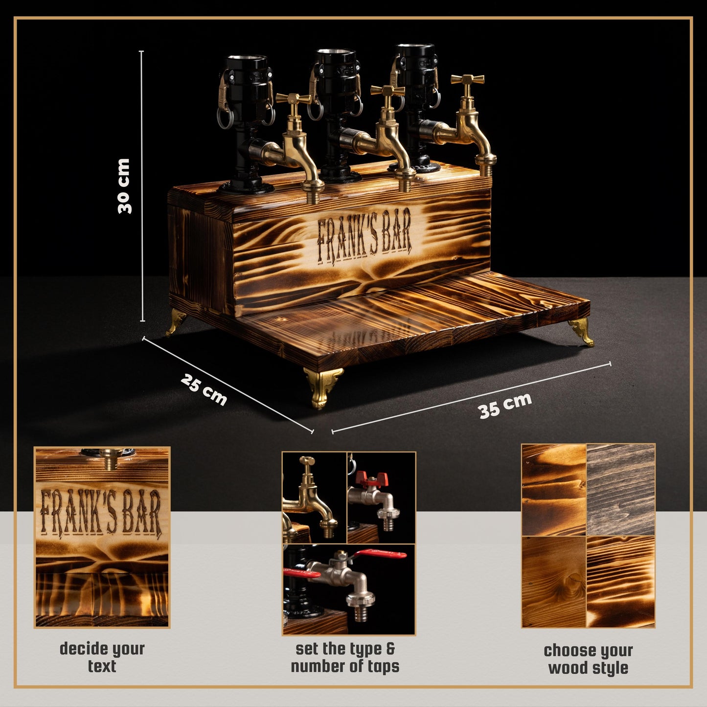 vintage beer taps: "Vintage beer taps adding a classic touch."
