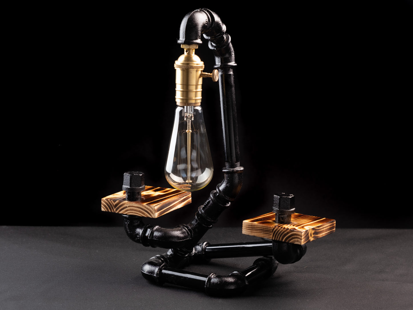 rustic accent lamps: "Rustic accent lamps for a stylish finishing touch."