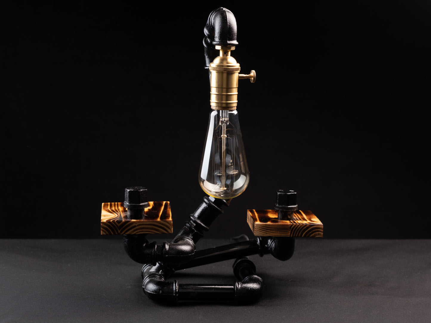 rustic reading lamps: "Rustic reading lamps ideal for late-night reading."