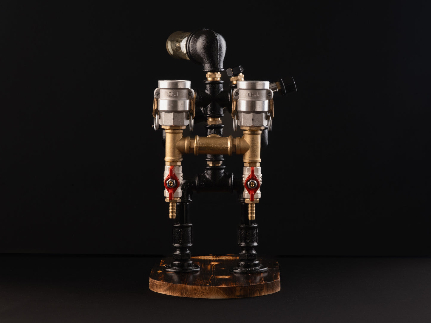 rustic draft beer taps: "Rustic draft beer taps for a perfect pour."