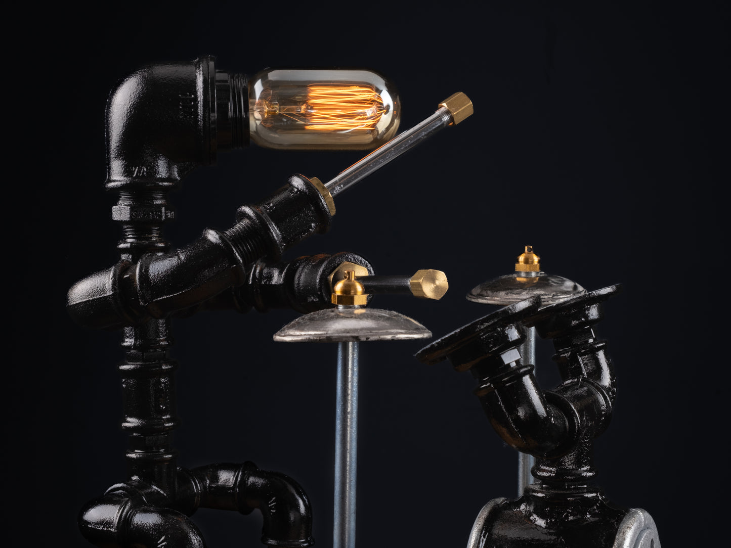 industrial night lamps: "Industrial night lamps with a rustic twist."