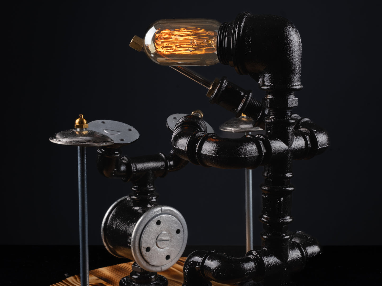 rustic reading lamps: "Rustic reading lamps ideal for late-night reading."