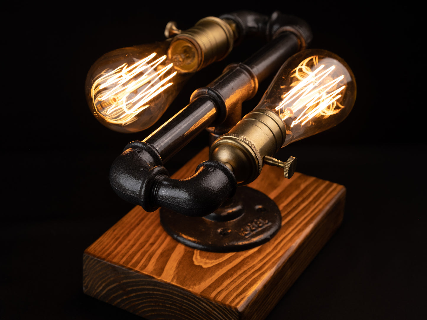 rustic reading lamps: "Rustic reading lamps ideal for late-night reading."