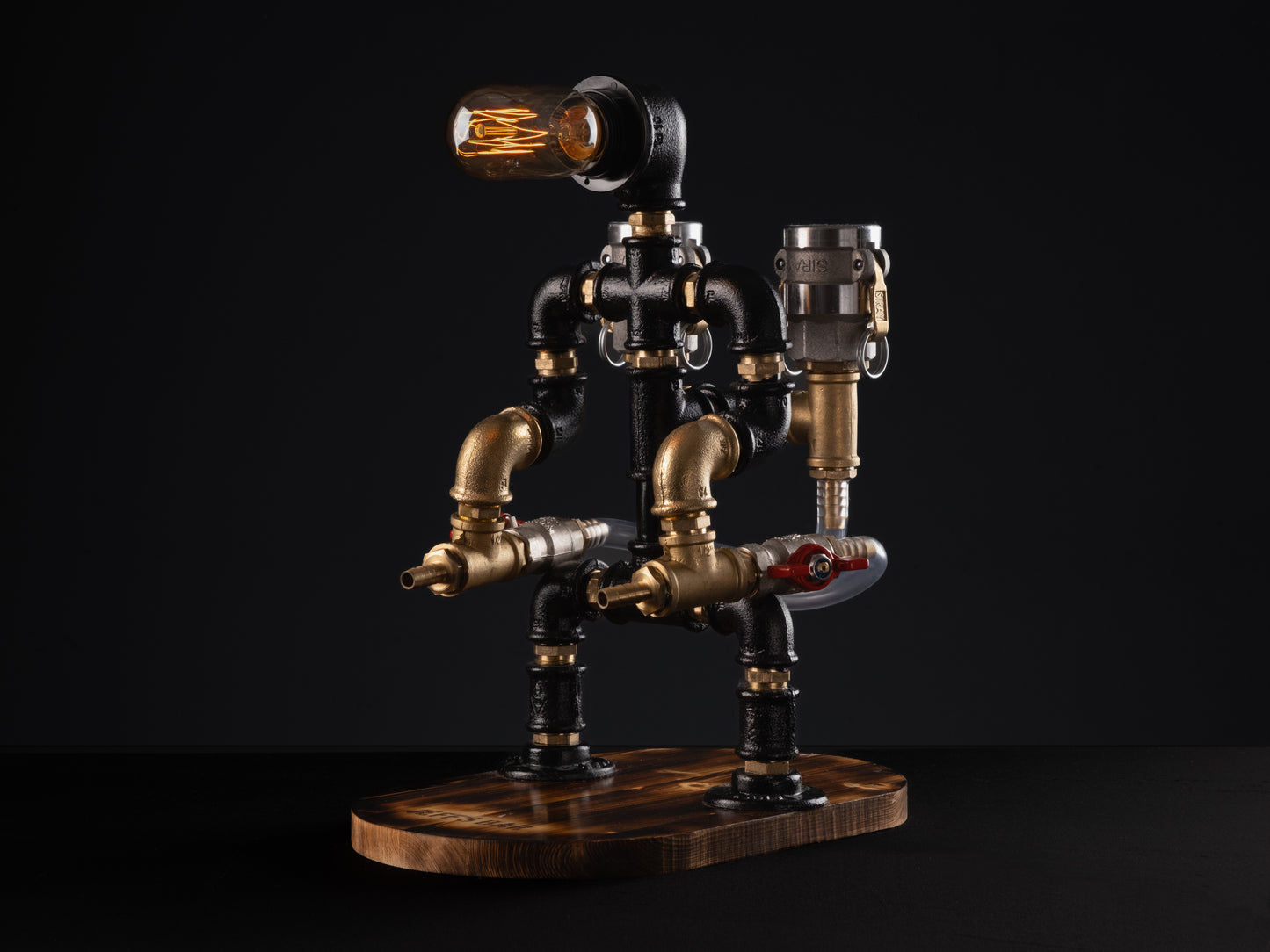 rustic bar faucets: "Rustic bar faucets adding character to your bar, perfect for a birthday present."