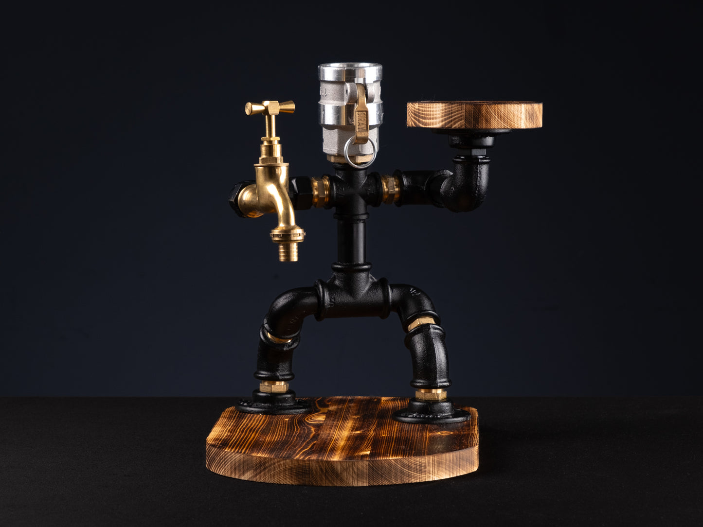 wooden liquor dispensers: "Unique wooden liquor dispensers with a rustic look."