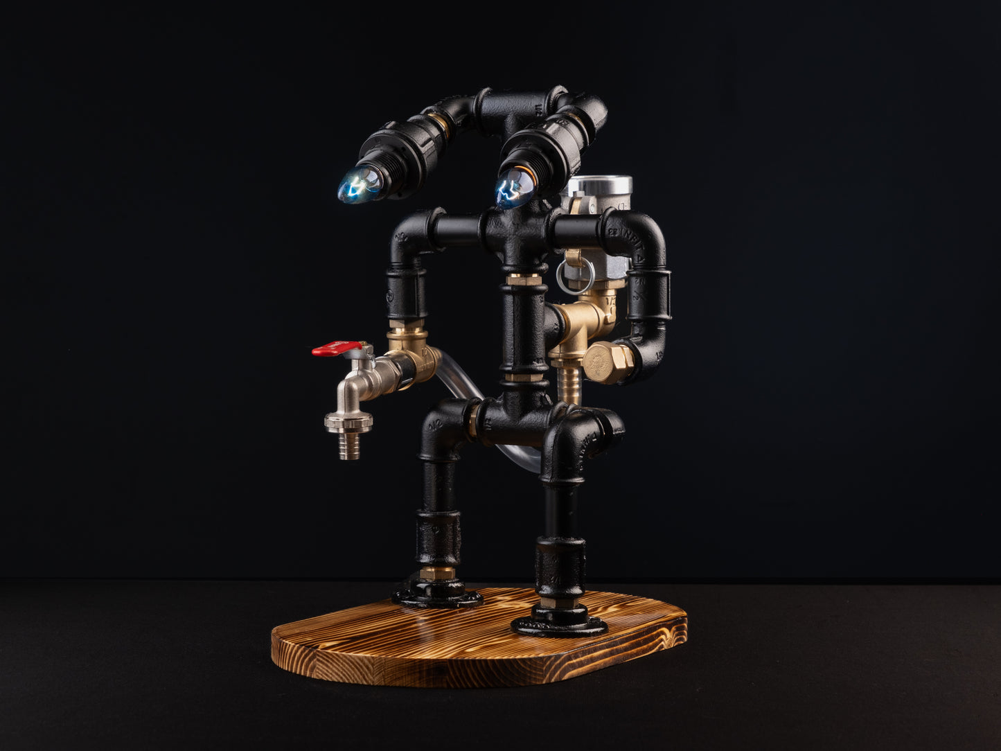 wooden liquor dispensers: "Unique wooden liquor dispensers with a rustic look."