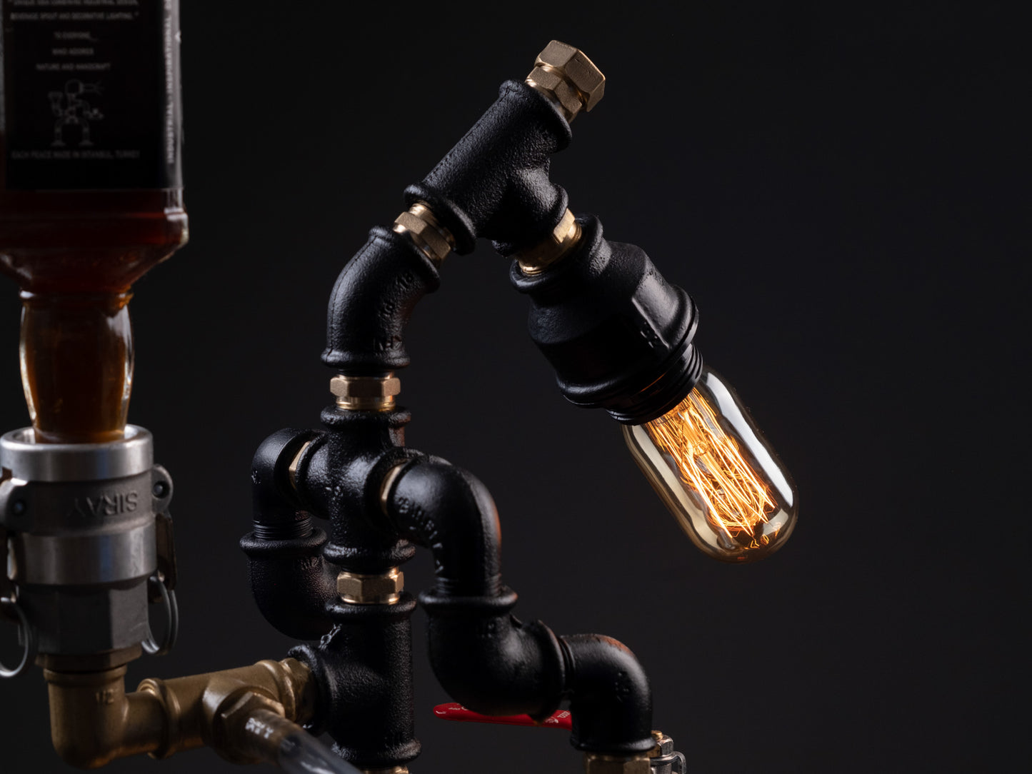 wooden beer taps: "Wooden beer taps for a rustic bar experience."