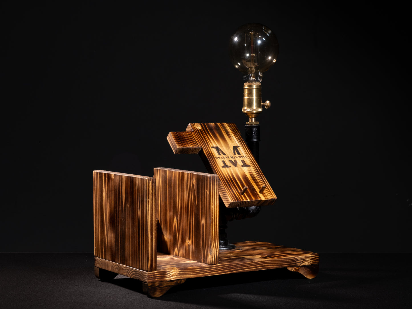 rustic reading lamps: "Rustic reading lamps ideal for late-night reading."