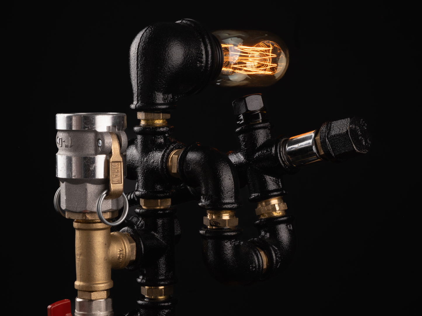 wooden beer taps: "Wooden beer taps for a rustic bar experience."