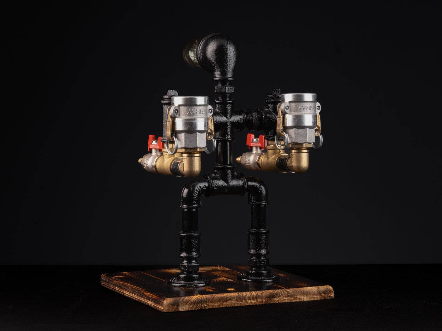 rustic bar faucets: "Rustic bar faucets adding character to your bar, perfect for a birthday present."