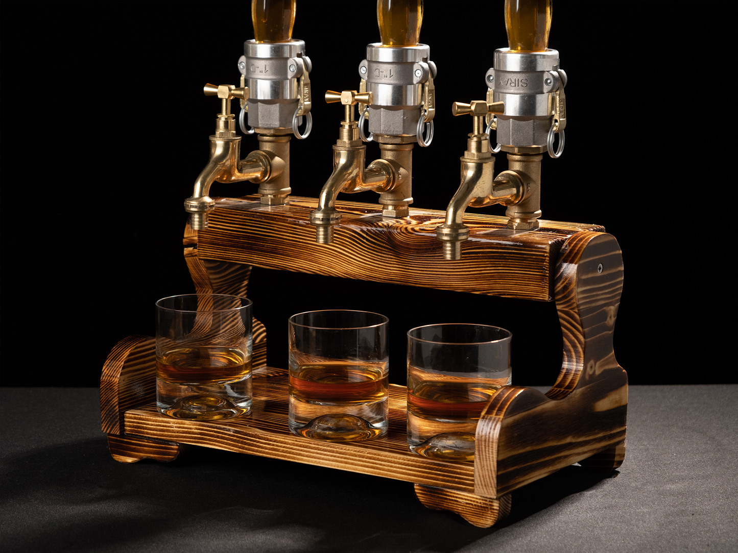 rustic liquor dispensers: "Rustic liquor dispensers for stylish serving."