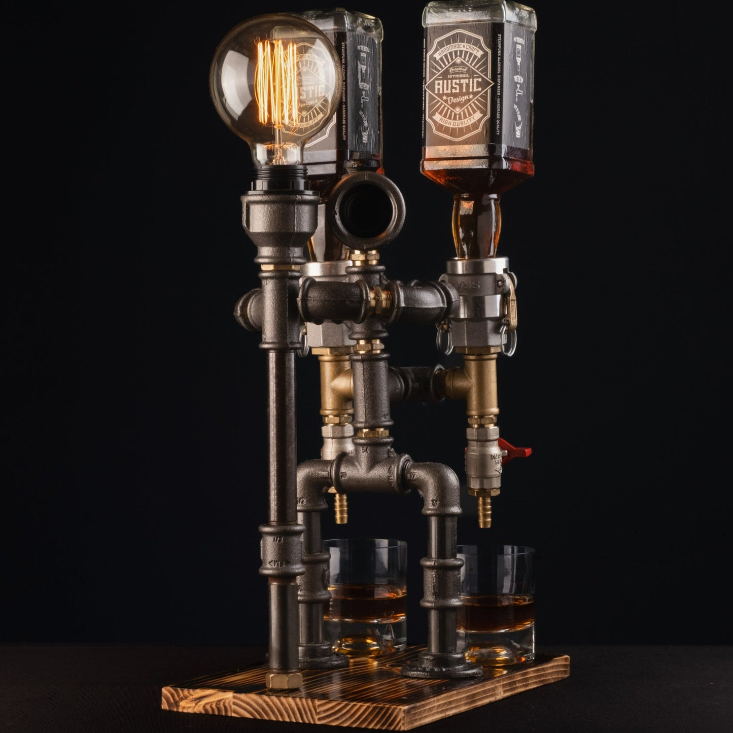 industrial bar taps: "Industrial bar taps with a rustic feel."