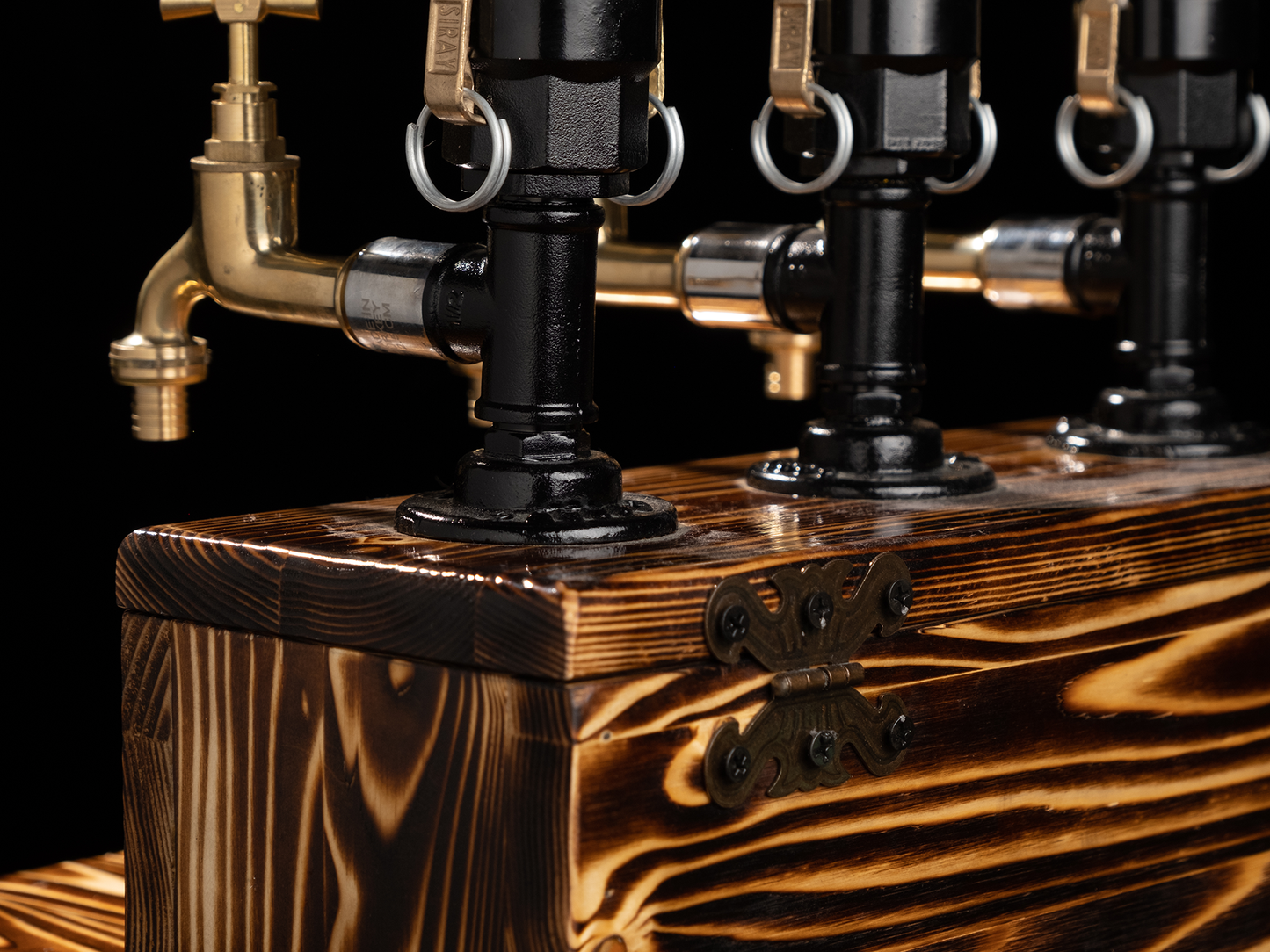 vintage beer taps: "Vintage beer taps adding a classic touch."