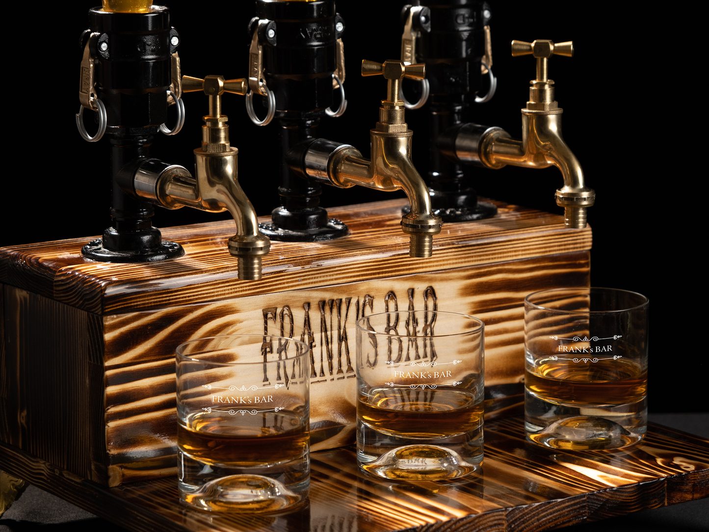 rustic liquor dispensers: "Rustic liquor dispensers for stylish serving."