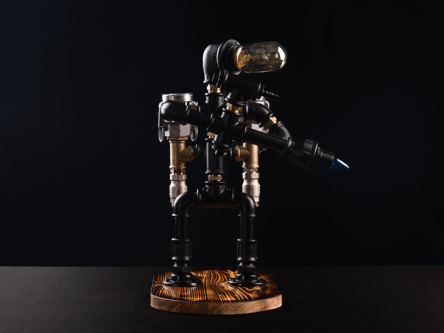 rustic bar taps: "Rustic bar taps perfect for a home bar setup."
