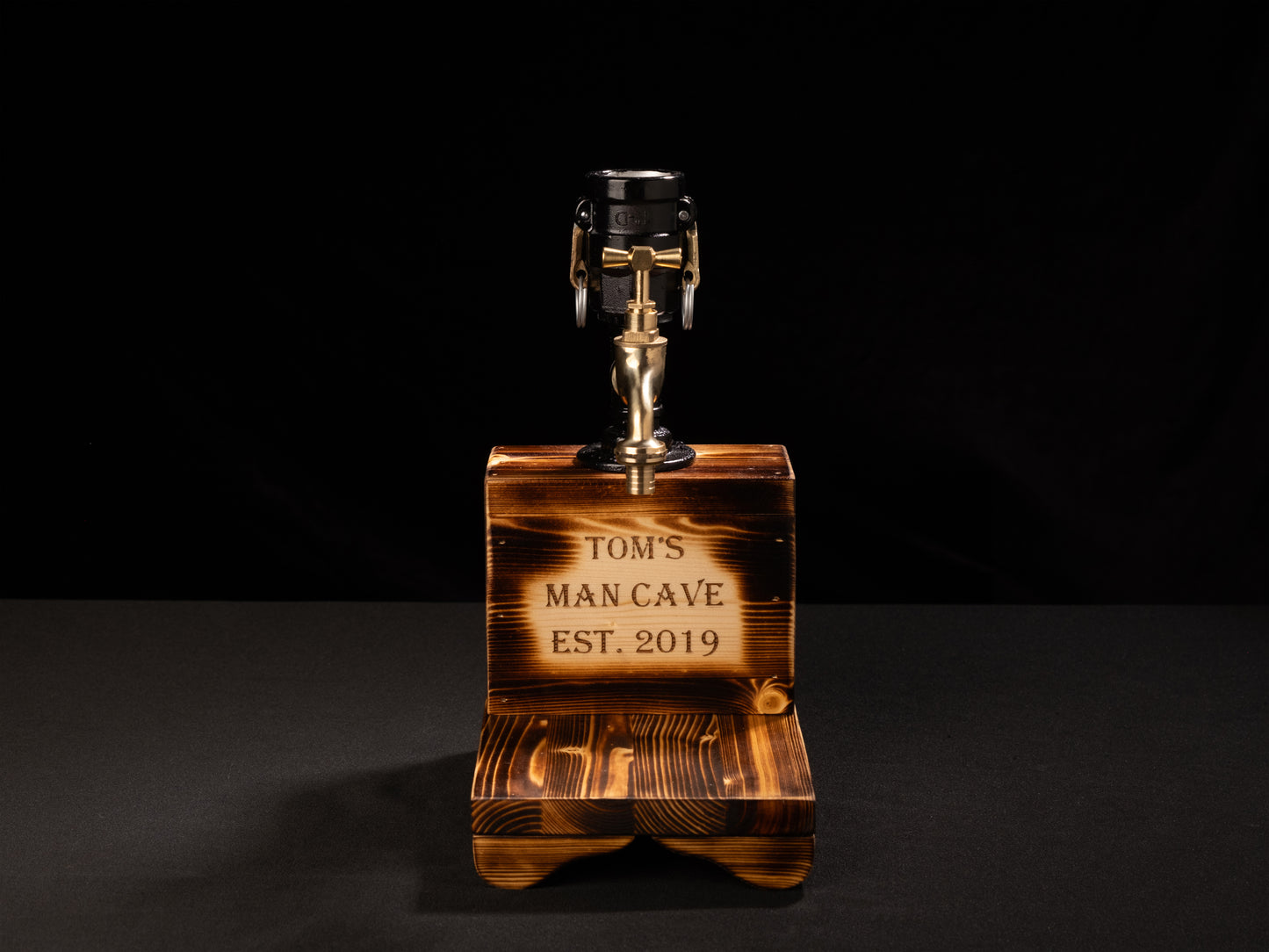 wooden liquor dispensers: "Unique wooden liquor dispensers with a rustic look."