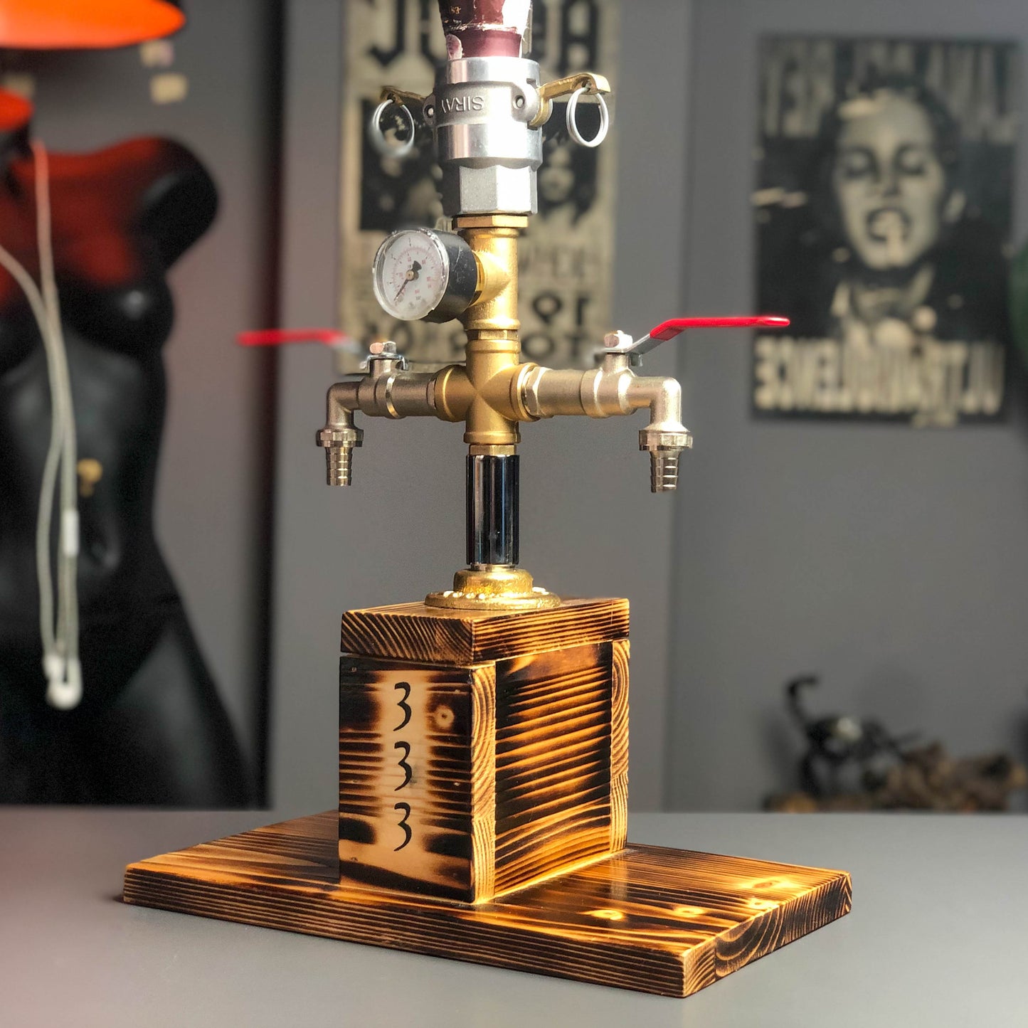 industrial bar taps: "Industrial bar taps with a rustic feel."