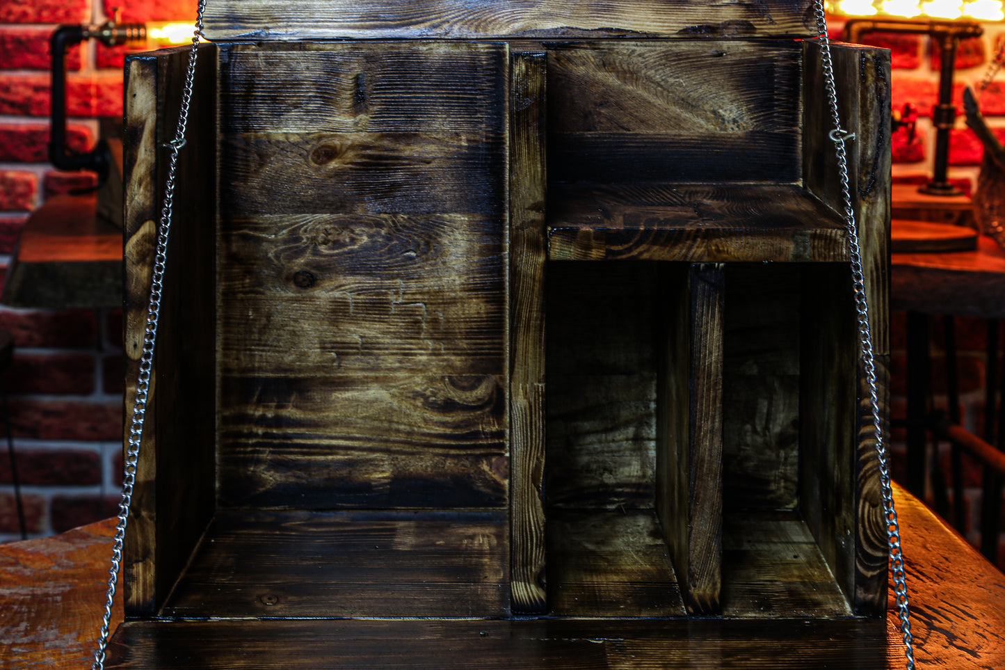 Rustic Whiskey Box - 4 Bottle and Glass Slot - RusticDesignTR Barware - RusticDesignTR