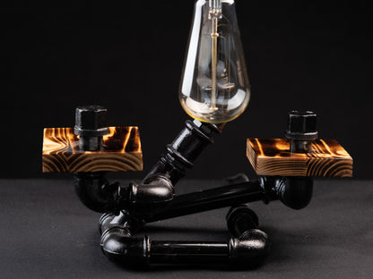 industrial night lamps: "Industrial night lamps with a rustic twist."