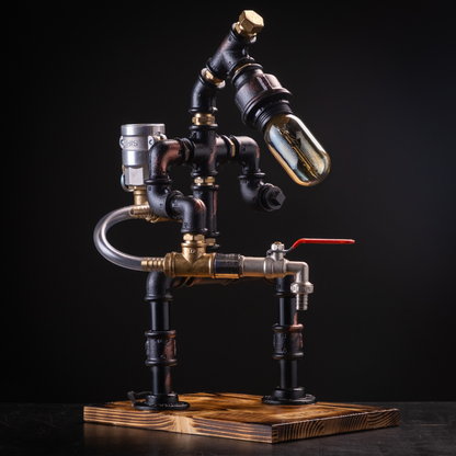 rustic bar taps: "Rustic bar taps perfect for a home bar setup."
