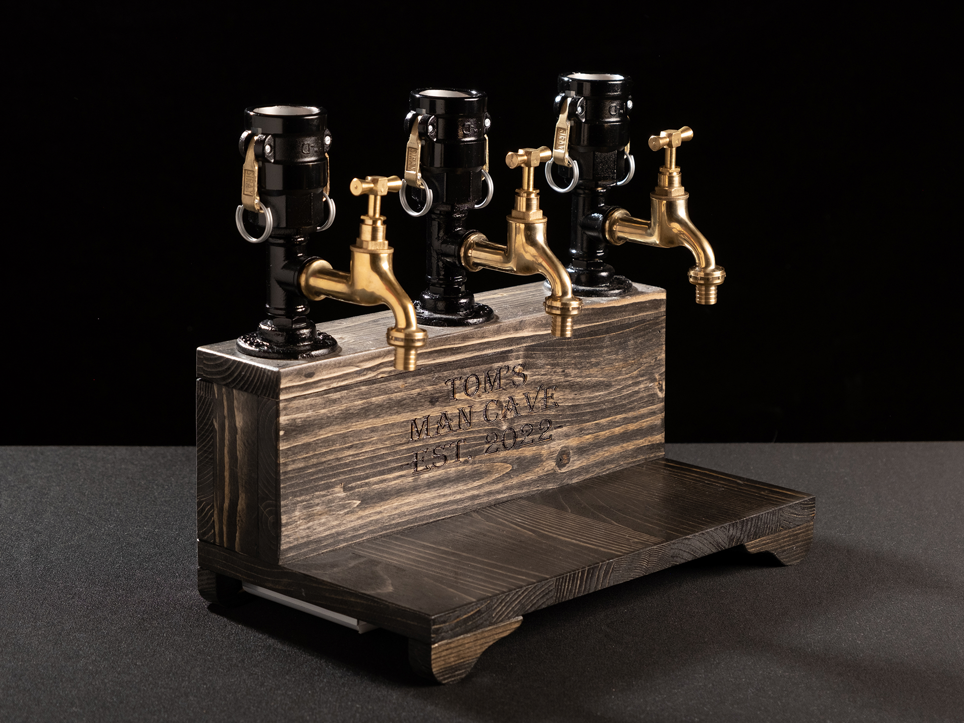 industrial bar taps: "Industrial bar taps with a rustic feel."