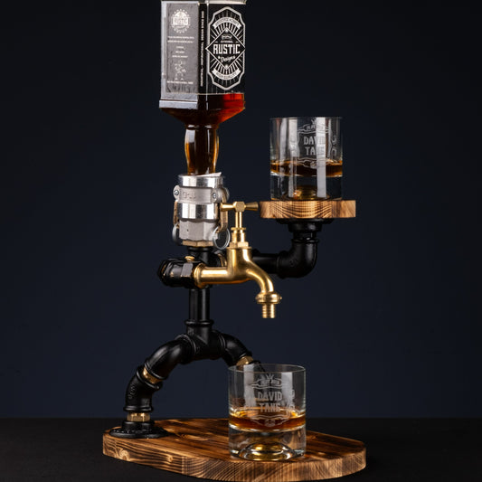rustic draft beer taps: "Rustic draft beer taps for a perfect pour, ideal for Father's Day."