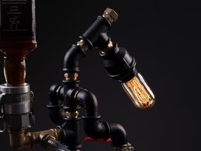 wooden beer taps: "Wooden beer taps for a rustic bar experience."