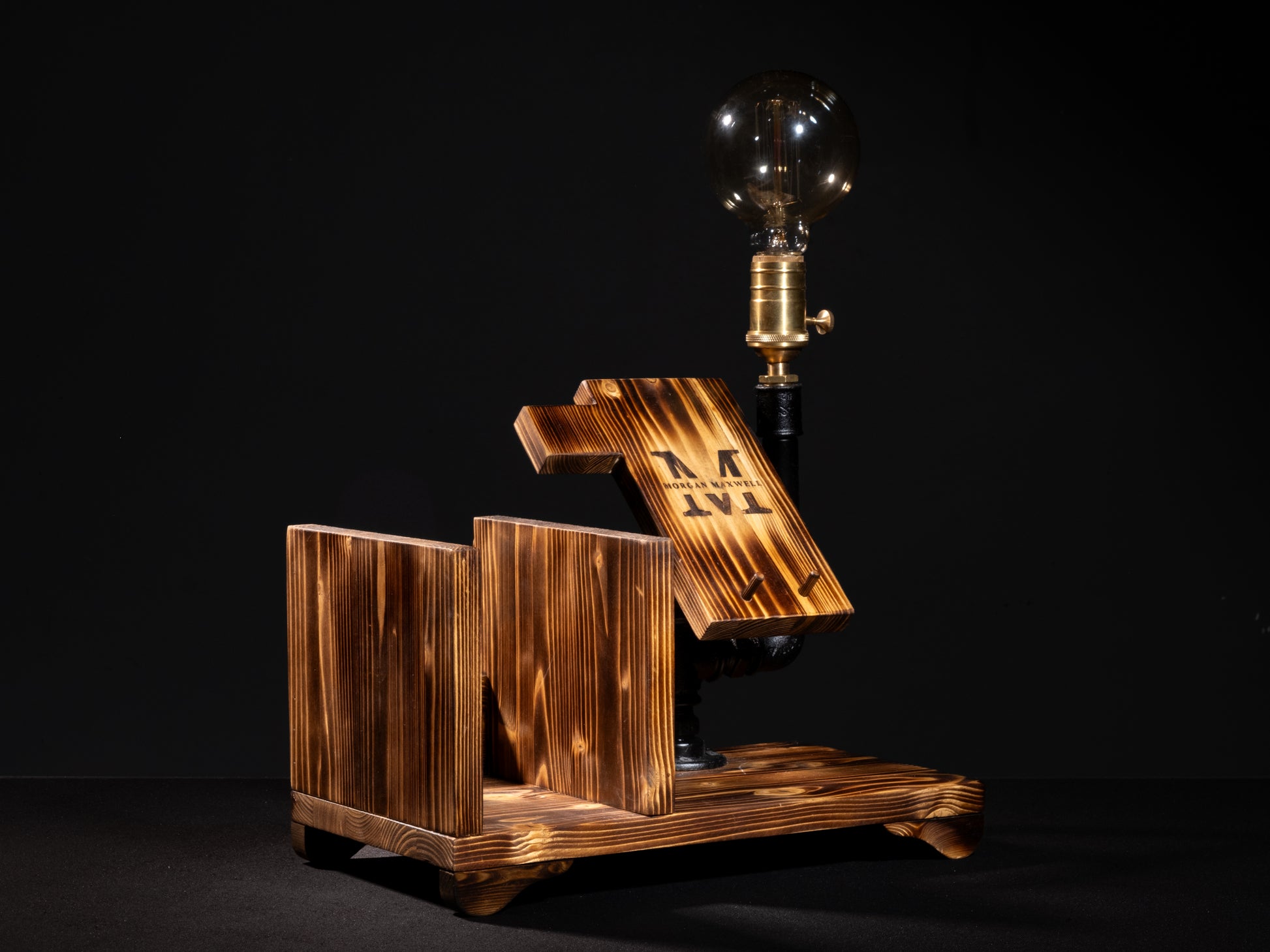 rustic reading lamps: "Rustic reading lamps ideal for late-night reading."