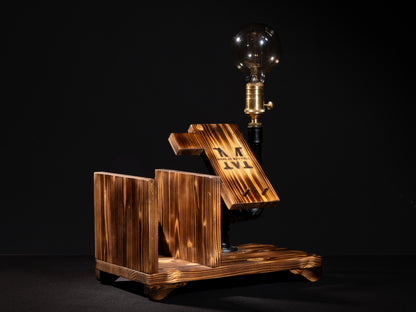 rustic reading lamps: "Rustic reading lamps ideal for late-night reading."