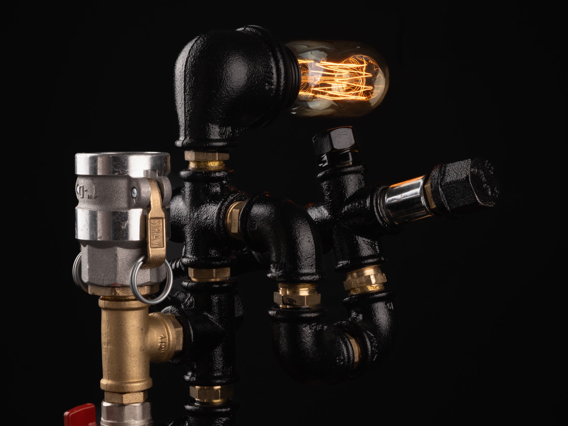 wooden beer taps: "Wooden beer taps for a rustic bar experience."