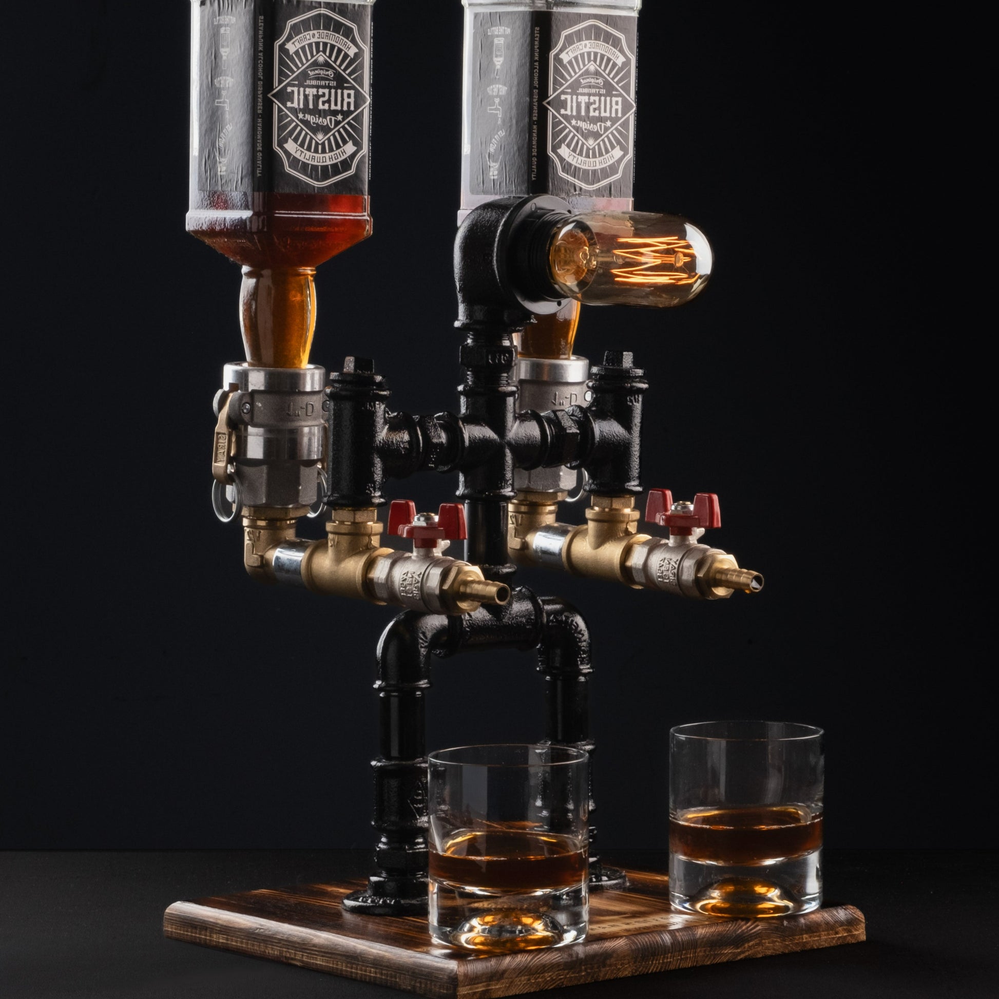 rustic bar taps: "Rustic bar taps perfect for a home bar setup, an ideal Father's Day gift."