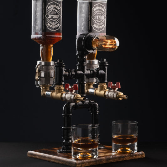 rustic bar taps: "Rustic bar taps perfect for a home bar setup, an ideal Father's Day gift."