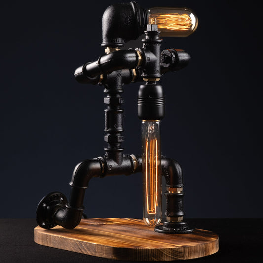 rustic reading lamps: "Rustic reading lamps ideal for late-night reading."