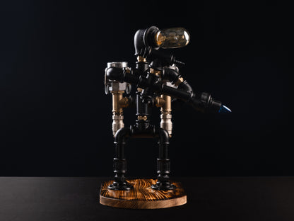 rustic bar taps: "Rustic bar taps perfect for a home bar setup."