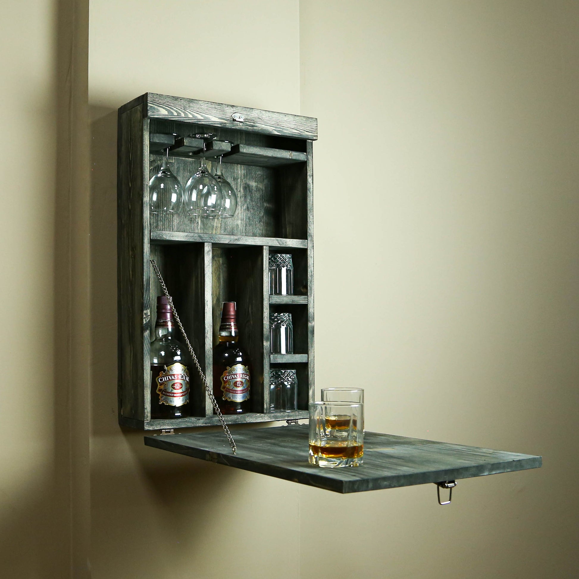 Whiskey/Wine Cabinet - RusticDesignTR Barware - RusticDesignTR