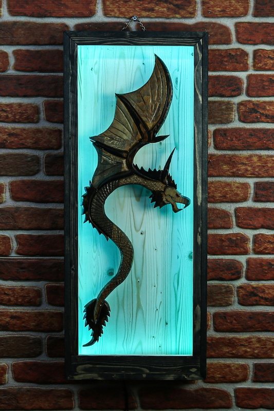 LED/RGB Color Dragon Wall Decor - RusticDesignTR Wall Light Fixtures - RusticDesignTR