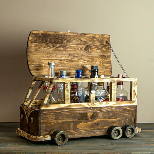 Hippie Van Bottle Box - RusticDesignTR Barware - RusticDesignTR
