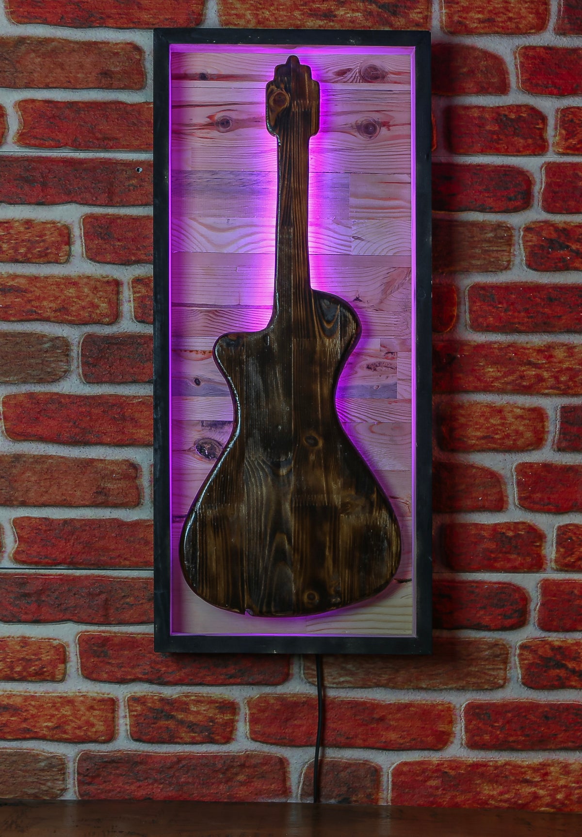 LED/RGB Color Changing Wall Guitar - RusticDesignTR Wall Light Fixtures - RusticDesignTR