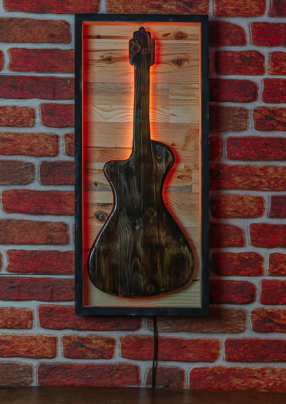 LED/RGB Color Changing Wall Guitar - RusticDesignTR Wall Light Fixtures - RusticDesignTR