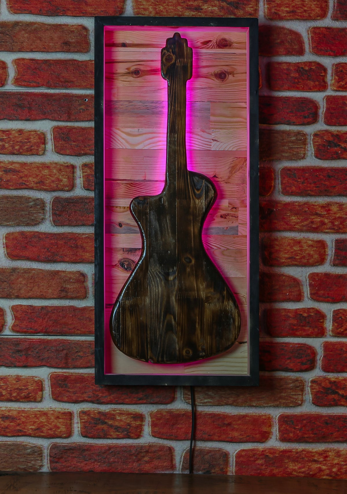 LED/RGB Color Changing Wall Guitar - RusticDesignTR Wall Light Fixtures - RusticDesignTR